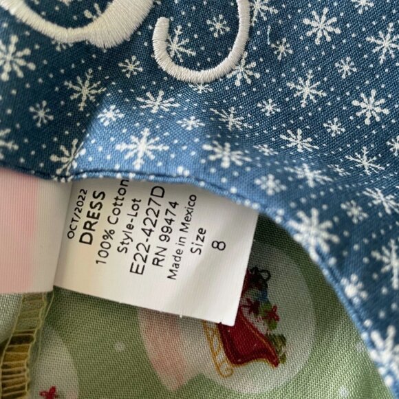 NWT RicRac and Ruffles Holiday Christmas Snowglobes Dress Size 8 Monogram E - Picture 5 of 8